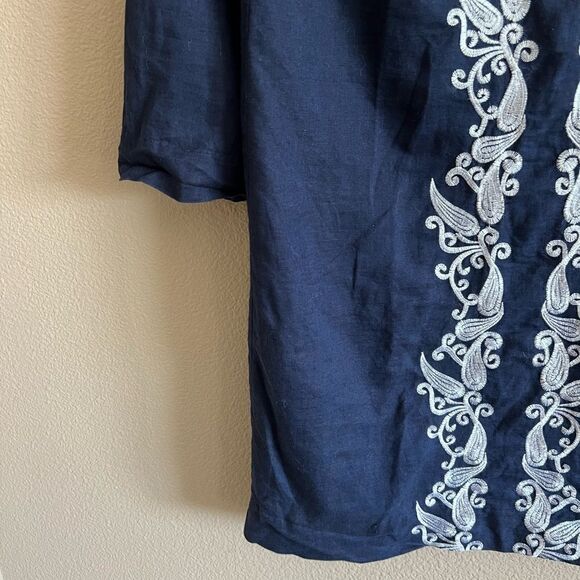 J. Crew Linen Blend Embroidered Shift Dress - Picture 3 of 7